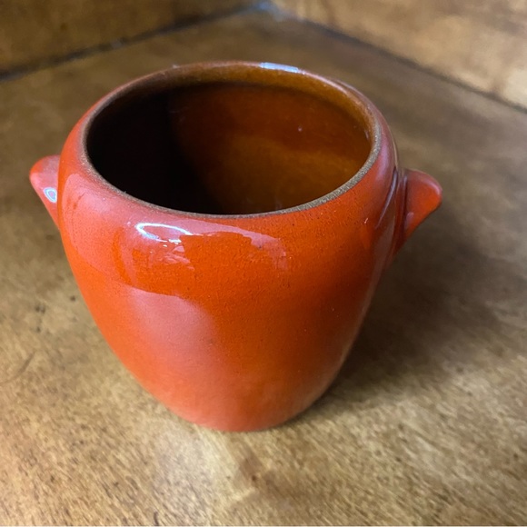 Vintage FRANKOMA Flame Orange Creamer and Sugar - Picture 6 of 8